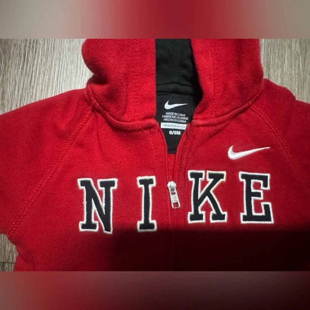 Nike Red Footies One Piece with Cozy Fleece